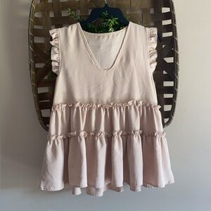 SHEIN Beige Ruffle Detail Top